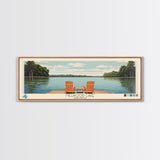 Millwood Lake, Arkansas Framed Canvas Print, Panoramic Wall Art, Midcentury Modern, Pop Art, Home Decor, Travel Poster, Bedroom Art