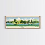 Molson Lake, Manitoba Framed Canvas Print, Panoramic Wall Art, Midcentury Modern, Pop Art, Home Decor, Travel Poster, Bedroom Art