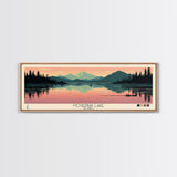 Moser Bay Lake, Alaska Framed Canvas Print, Panoramic Wall Art, Midcentury Modern, Pop Art, Home Decor, Travel Poster, Living Room Art