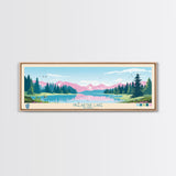 Niglaktak Lake, Alaska Framed Canvas Print, Panoramic Wall Art, Midcentury Modern, Pop Art, Home Decor, Travel Poster, Bedroom Art