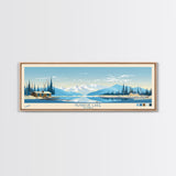 Nuyakuk Lake, Alaska Framed Canvas Print, Panoramic Wall Art, Midcentury Modern, Pop Art, Home Decor, Travel Poster, Bedroom Art