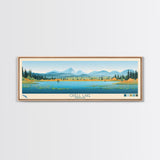 Odell Lake, Oregon Framed Canvas Print, Panoramic Wall Art, Midcentury Modern, Pop Art, Home Decor, Travel Poster, Living Room Art