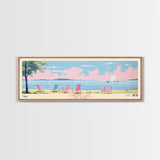 Oneida Lake, New York Framed Canvas Print, Panoramic Wall Art, Midcentury Modern, Pop Art, Home Decor, Travel Poster, Bedroom Art