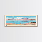 Overland Lake, Nevada Framed Canvas Print, Panoramic Wall Art, Midcentury Modern, Pop Art, Home Decor, Travel Poster, Bedroom Art