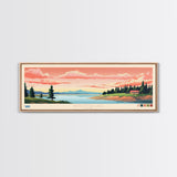 Panguitch Lake, Utah Framed Canvas Print, Panoramic Wall Art, Midcentury Modern, Pop Art, Home Decor, Travel Poster, Bedroom Art