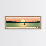 Peter Pond Lake, Saskatchewan Framed Canvas Print, Panoramic Wall Art, Midcentury Modern, Pop Art, Home Decor, Travel Poster, Living Room Art