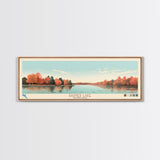 Radner Lake, Tennessee Framed Canvas Print, Living Room Art, Midcentury Modern, Panoramic Travel Poster, Pop Art, Wall Art