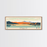 Rangeley Lake, Maine Framed Canvas Print, Bedroom Art, Midcentury Modern, Pop Art, Panoramic Travel Poster, Wall Decor