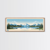 Selawik Lake, Alaska Framed Canvas Print, Panoramic Wall Art, Midcentury Modern Decor, Pop Art, Travel Poster, Home Decoration