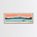 South Holston Lake, Virginia Framed Canvas Print, Lake House Art, Midcentury Modern Decor, Pop Art, Travel Poster, Living Room Wall Art