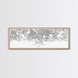 Panoramic Madrid City Map, Spain Art, Map Print, Minimalist Wall Art, Canvas Art, Housewarming Gift, Street Map Art, Closing Gift