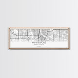 Panoramic Minneapolis City Map, Minnesota Art, Map Print, Minimalist Wall Art, Canvas Art, Housewarming Gift, Street Map Art, Closing Gift