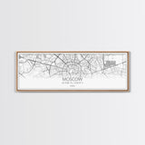 Panoramic Moscow City Map, Russia Art, Map Print, Minimalist Wall Art, Canvas Art, Housewarming Gift, Street Map Art, Closing Gift