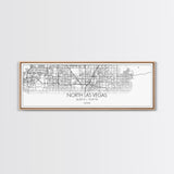 Panoramic North Las Vegas City Map, Nevada Art, Map Print, Minimalist Wall Art, Canvas Art, Housewarming Gift, Street Map Art, Closing Gift