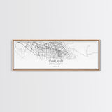 Panoramic Oakland City Map, California Art, Map Print, Minimalist Wall Art, Canvas Art, Housewarming Gift, Street Map Art, Closing Gift