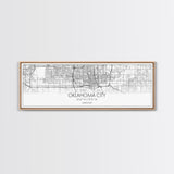 Panoramic Oklahoma City Map, Oklahoma Art, Map Print, Minimalist Wall Art, Canvas Art, Housewarming Gift, Street Map Art, Closing Gift