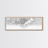 Panoramic Philadelphia City Map, Pennsylvania Art, Map Print, Minimalist Wall Art, Canvas Art, Housewarming Gift, Street Map, Closing Gift