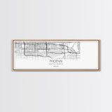 Panoramic Phoenix City Map, Arizona Art, Map Print, Minimalist Wall Art, Canvas Art, Housewarming Gift, Street Map Art, Closing Gift