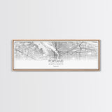 Panoramic Portland City Map, Oregon Art, Map Print, Minimalist Wall Art, Canvas Art, Housewarming Gift, Street Map Art, Closing Gift