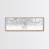 Panoramic Raleigh City Map, North Carolina Art, Map Print, Minimalist Wall Art, Canvas Art, Housewarming Gift, Street Map Art, Closing Gift