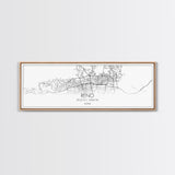 Panoramic Reno City Map, Nevada Art, Map Print, Minimalist Wall Art, Canvas Art, Housewarming Gift, Street Map Art, Closing Gift