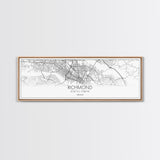 Panoramic Richmond City Map, Virginia Art, Map Print, Minimalist Wall Art, Canvas Art, Housewarming Gift, Street Map Art, Closing Gift