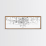 Panoramic Rochester City Map, New York Art, Map Print, Minimalist Wall Art, Canvas Art, Housewarming Gift, Street Map Art, Closing Gift