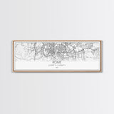 Panoramic Rome City Map, Italy Art, Map Print, Minimalist Wall Art, Canvas Art, Housewarming Gift, Street Map Art, Closing Gift