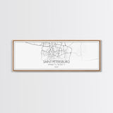 Panoramic Saint Petersburg City Map, Russia Art, Map Print, Minimalist Wall Art, Canvas Art, Housewarming Gift, Street Map, Closing Gift