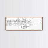 Panoramic San Bernardino City Map, California Art, Map Print, Minimalist Wall Art, Canvas Art, Housewarming Gift, Street Map, Closing Gift