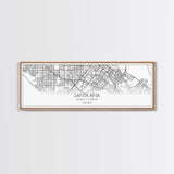 Panoramic Santa Ana City Map, California Art, Map Print, Minimalist Wall Art, Canvas Art, Housewarming Gift, Street Map Art, Closing Gift