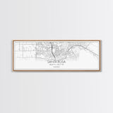 Panoramic Santa Rosa City Map, California Art, Map Print, Minimalist Wall Art, Canvas Art, Housewarming Gift, Street Map Art, Closing Gift