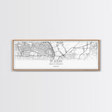 Panoramic St Louis City Map, Missouri Art, Map Print, Minimalist Wall Art, Canvas Art, Housewarming Gift, Street Map Art, Closing Gift