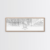 Panoramic Tempe City Map, Arizona Art, Map Print, Minimalist Wall Art, Canvas Art, Housewarming Gift, Street Map Art, Closing Gift