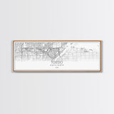 Panoramic Toledo City Map, Ohio Art, Map Print, Minimalist Wall Art, Canvas Art, Housewarming Gift, Street Map Art, Closing Gift