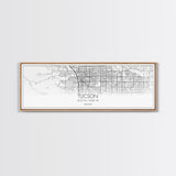 Panoramic Tucson City Map, Arizona Art, Map Print, Minimalist Wall Art, Canvas Art, Housewarming Gift, Street Map Art, Closing Gift