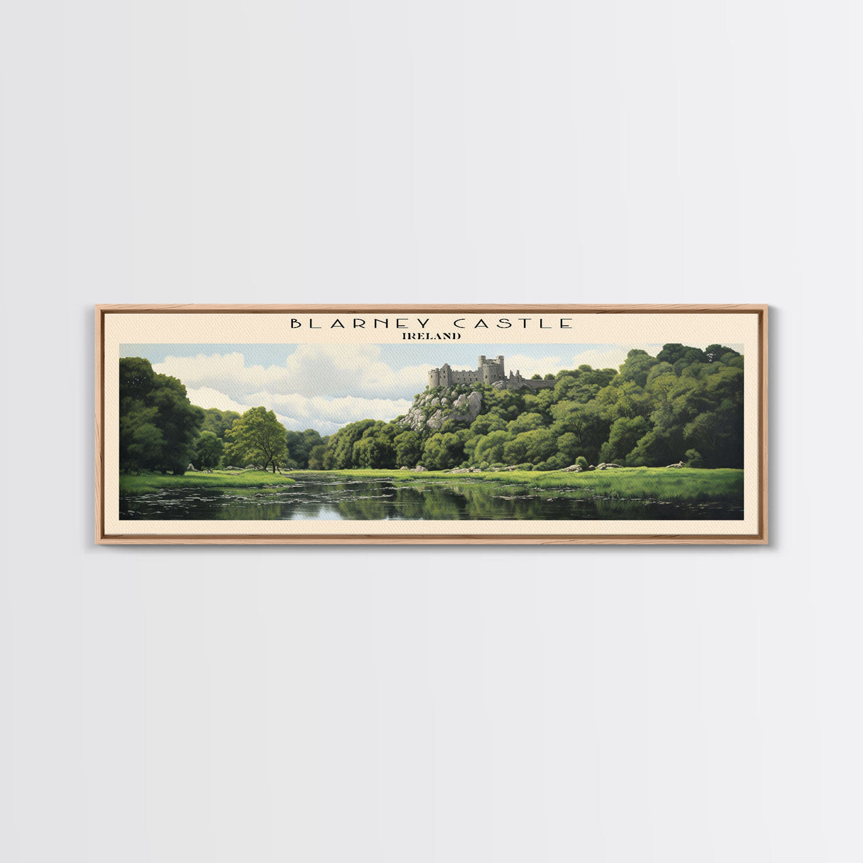 Blarney Castle COUNTRY | Framed Travel Poster Canvas Print | Trendy Wall Art | Watercolor Painting | Living Room Art | Unique Art