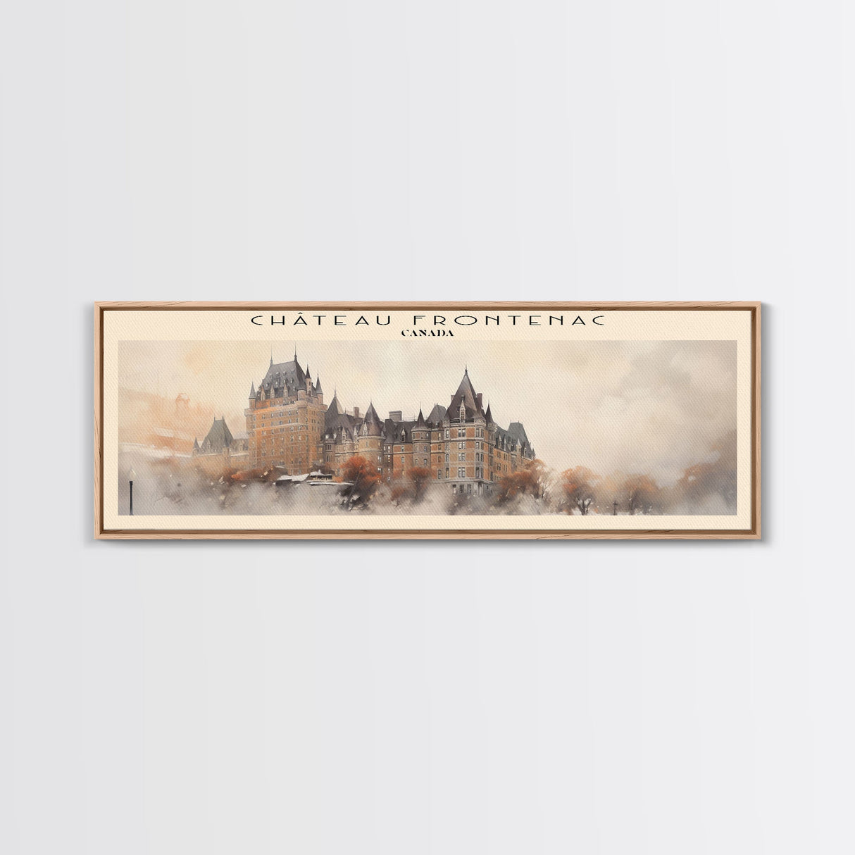 Château Frontenac COUNTRY Travel Poster Print, Framed Canvas Print, COUNTRY Travel Art, Wood Framed Art, Wall Hanging, Home Decor