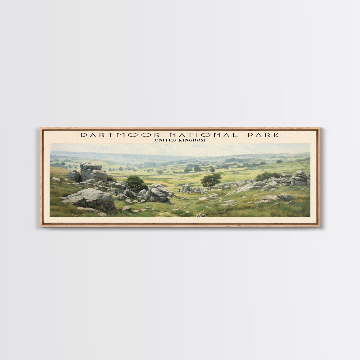 Dartmoor National Park COUNTRY Travel Poster Print, Framed Canvas Print, COUNTRY Travel Art, Wood Framed Art, Wall Hanging, Home Decor