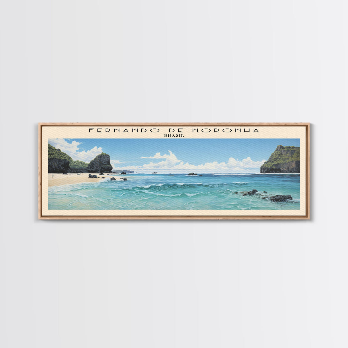 Fernando de Noronha COUNTRY | Framed Travel Poster Canvas Print | Trendy Wall Art | Watercolor Painting | Living Room Art | Unique Art