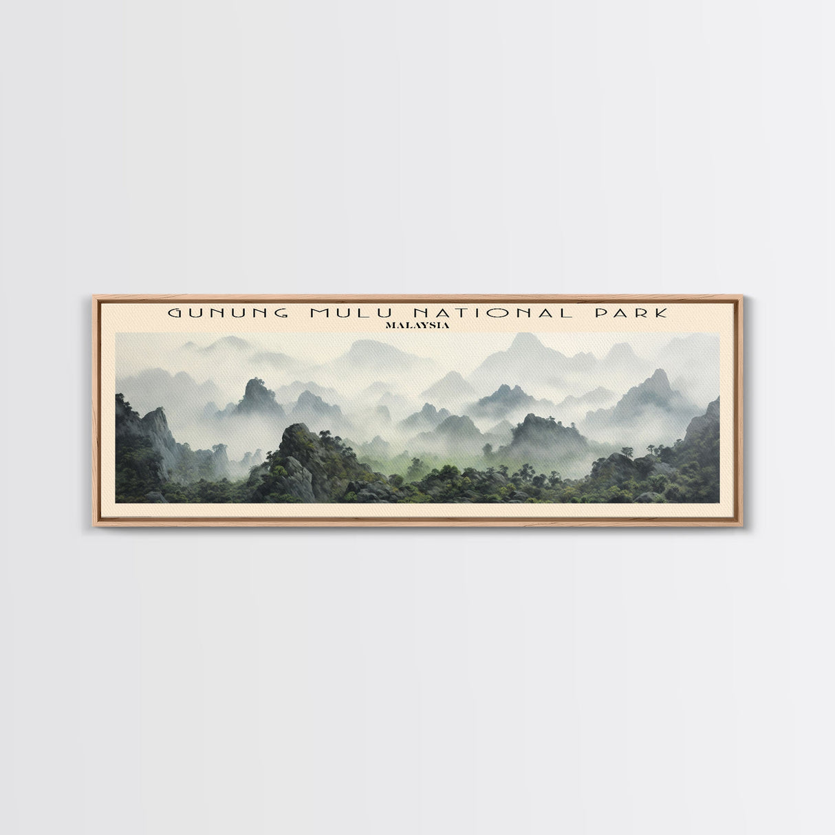 Gunung Mulu National Park Framed Canvas Print Travel Poster | Wall Art | Home Decor | Gift For Travel Lover | Wall Hanging | Original Art