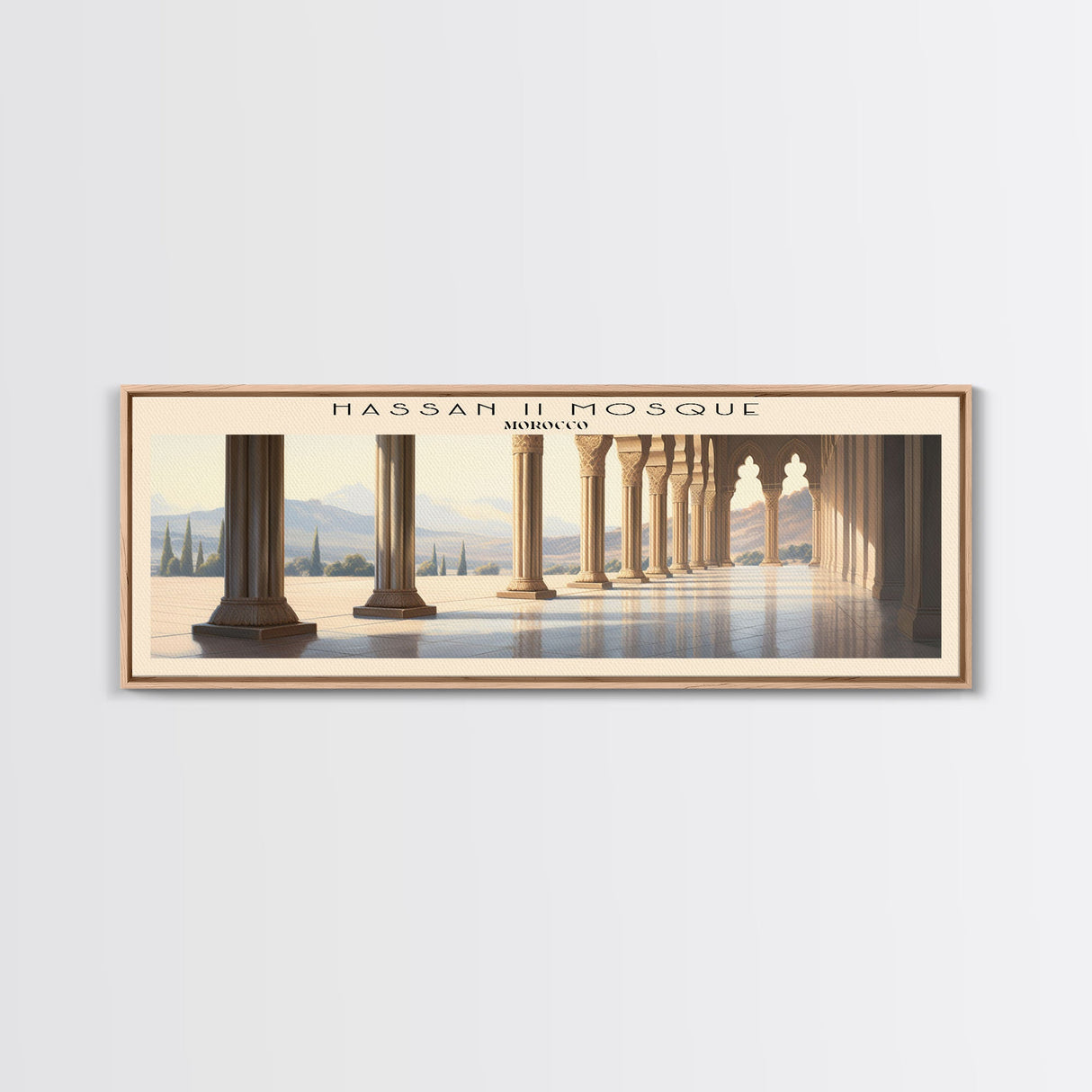 Hassan II Mosque Travel Poster Print, Framed Canvas Wall Art, Metal Wall Art, COUNTRY art, Gift For Him, Travel Wall Art, Travel Lover Gift