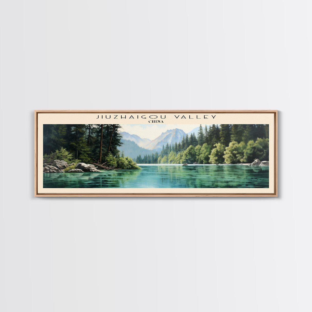 Jiuzhaigou Valley Travel Poster Print, Framed Canvas Wall Art, Metal Wall Art, COUNTRY art, Gift For Him, Travel Wall Art, Travel Lover Gift