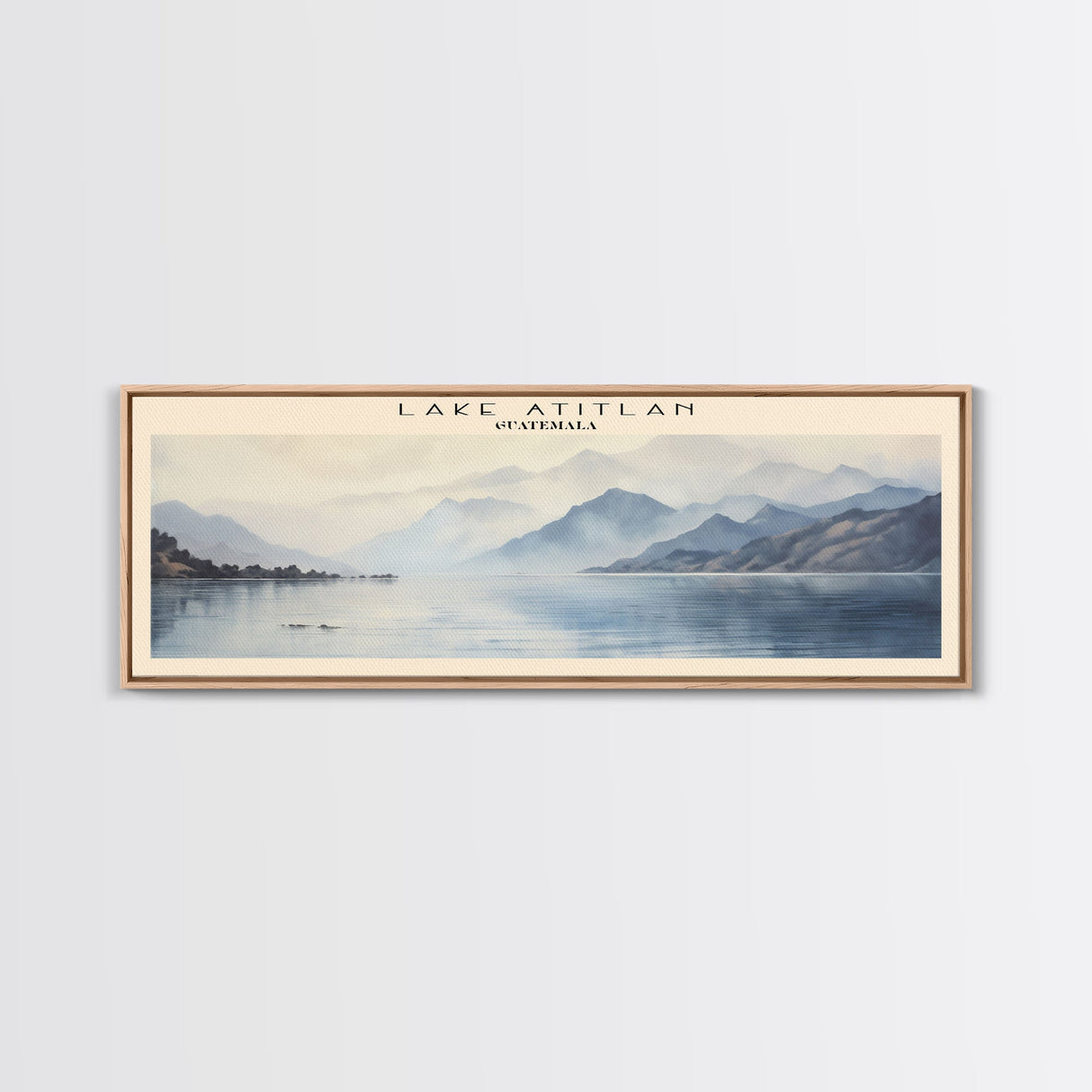 Lake Atitlan COUNTRY Travel Poster Print, Framed Canvas Print, COUNTRY Travel Art, Wood Framed Art, Wall Hanging, Home Decor