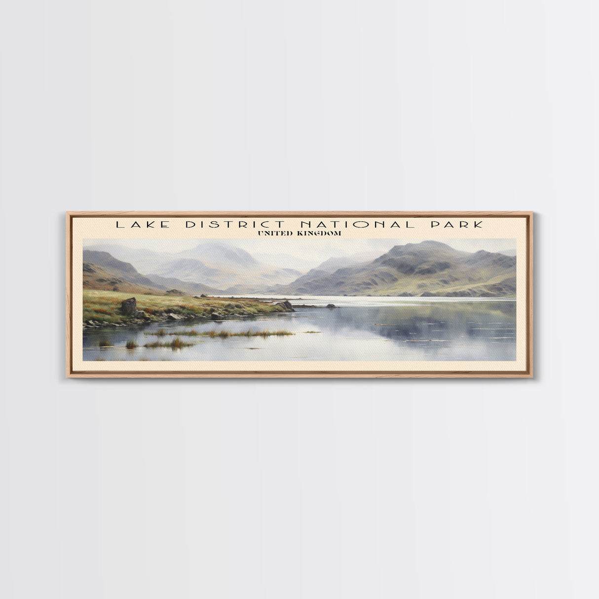 Lake District National Park COUNTRY | Framed Travel Poster Canvas Print | Trendy Wall Art | Watercolor Painting | Living Room Art | Unique Art