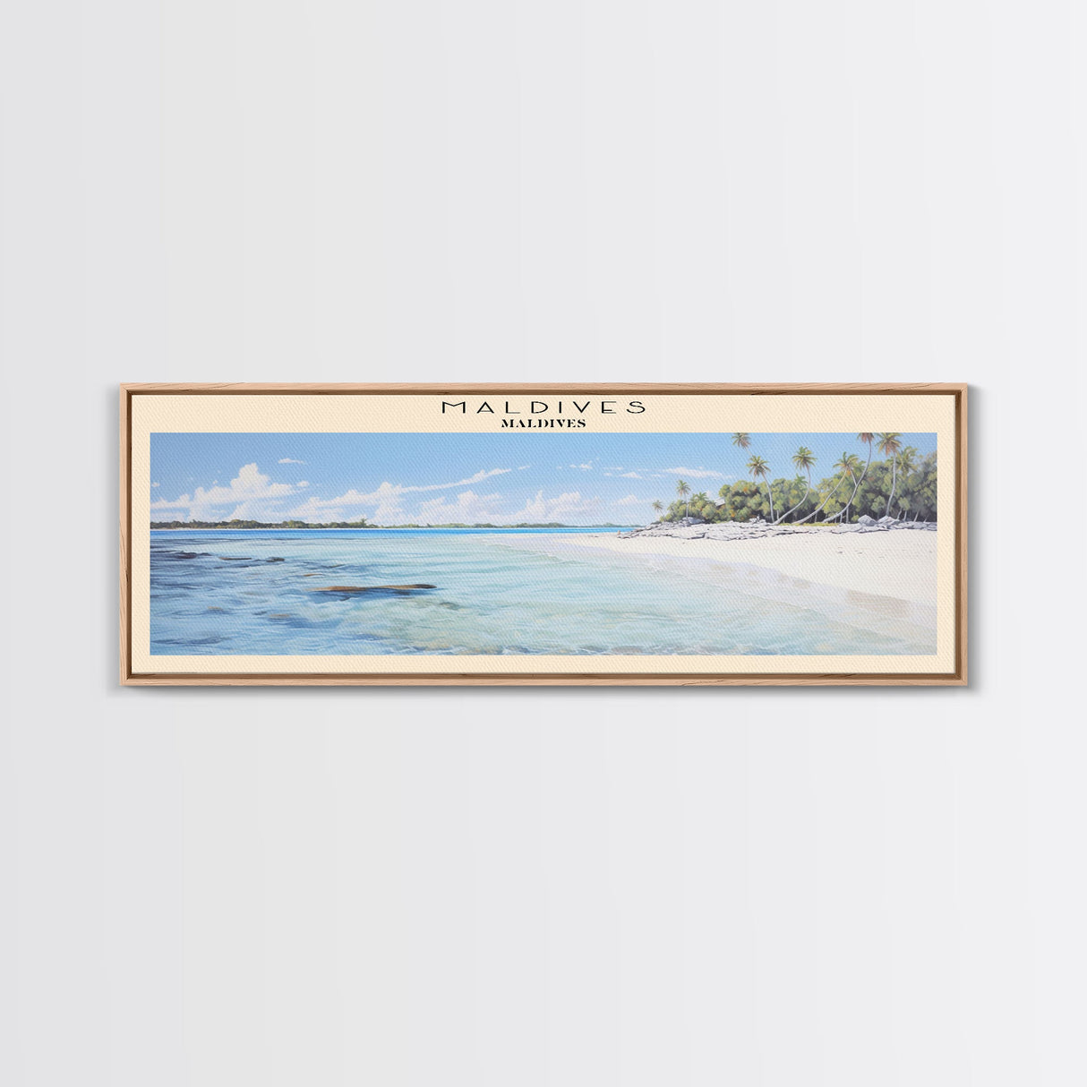 Maldives Travel Poster Print, Framed Canvas Print, COUNTRY Travel Art, Wood Framed Art, Wall Hanging, Home Decor