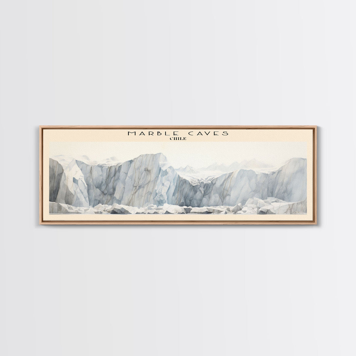 Marble Caves Framed Canvas Print Travel Poster | Wall Art | Home Decor | Gift For Travel Lover | Wall Hanging | Original Art