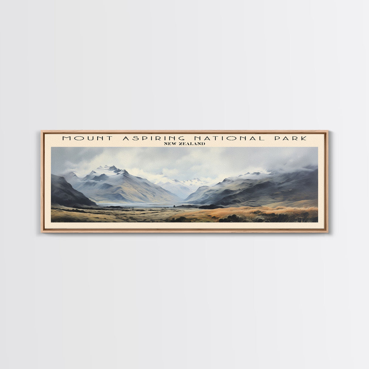 Mount Aspiring National Park Travel Poster Print, Framed Canvas Wall Art, Metal Wall Art, COUNTRY art, Gift For Him, Travel Wall Art, Travel Lover Gift