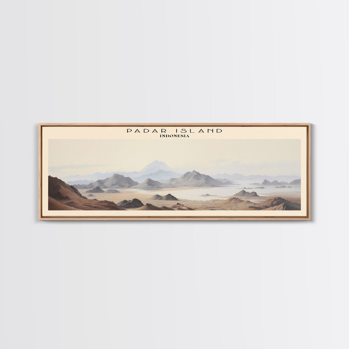 Padar Island COUNTRY Travel Poster Print, Framed Canvas Print, COUNTRY Travel Art, Wood Framed Art, Wall Hanging, Home Decor