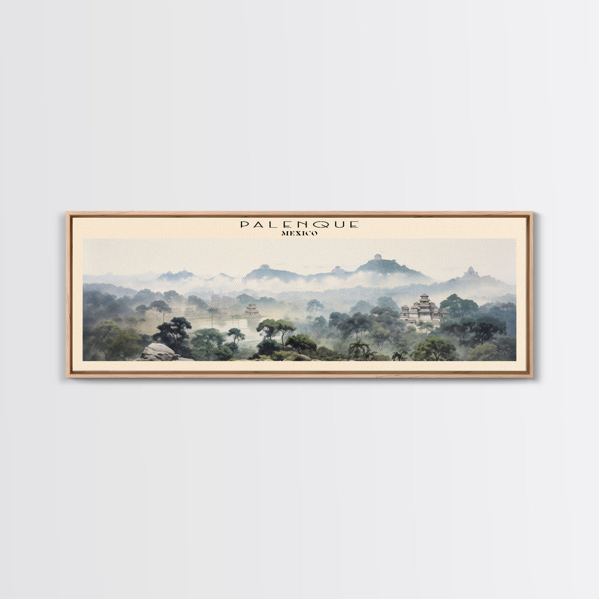 Palenque COUNTRY | Framed Travel Poster Canvas Print | Trendy Wall Art | Watercolor Painting | Living Room Art | Unique Art